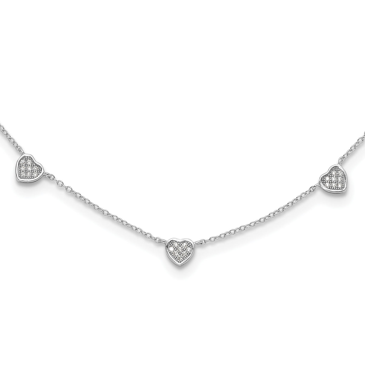 925 White Gold 1.1 mm Polished Chain Necklace