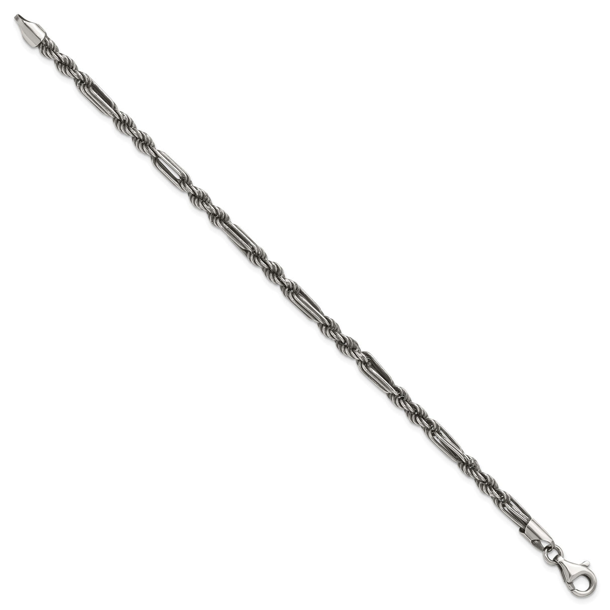 925 White Gold 4.4 mm Solid Chain Bracelet