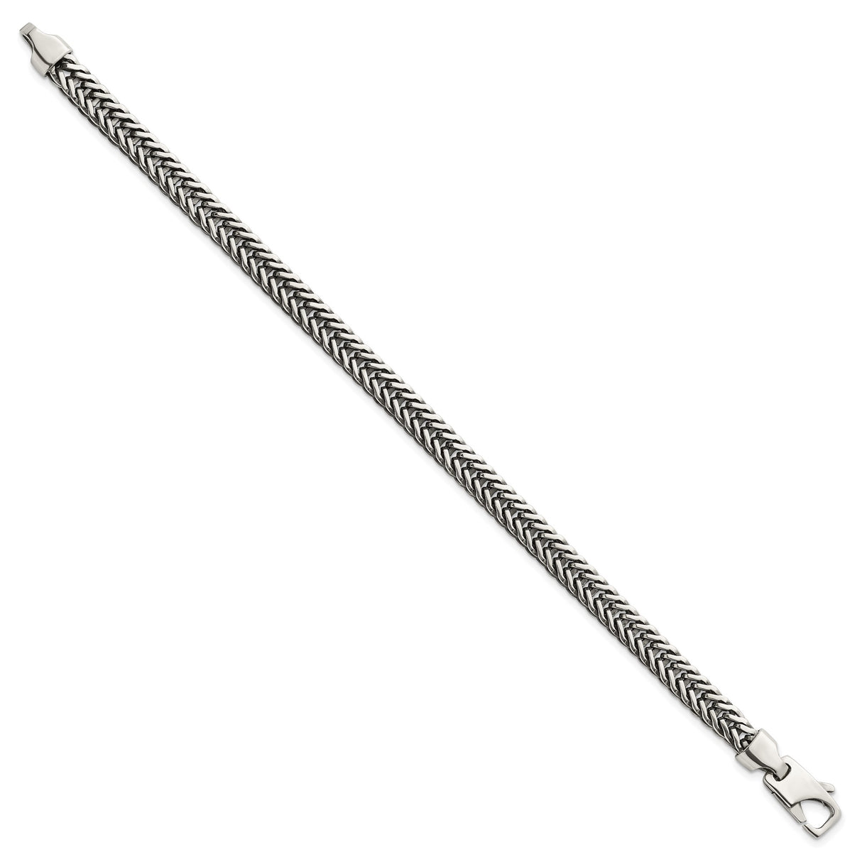 925 White Gold 6.1 mm Solid Chain Bracelet
