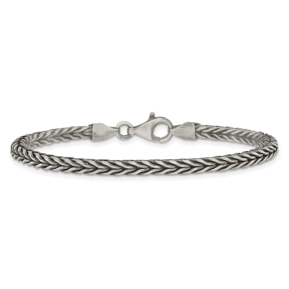 925 White Gold 3.9 mm Solid Chain Bracelet alternate angle