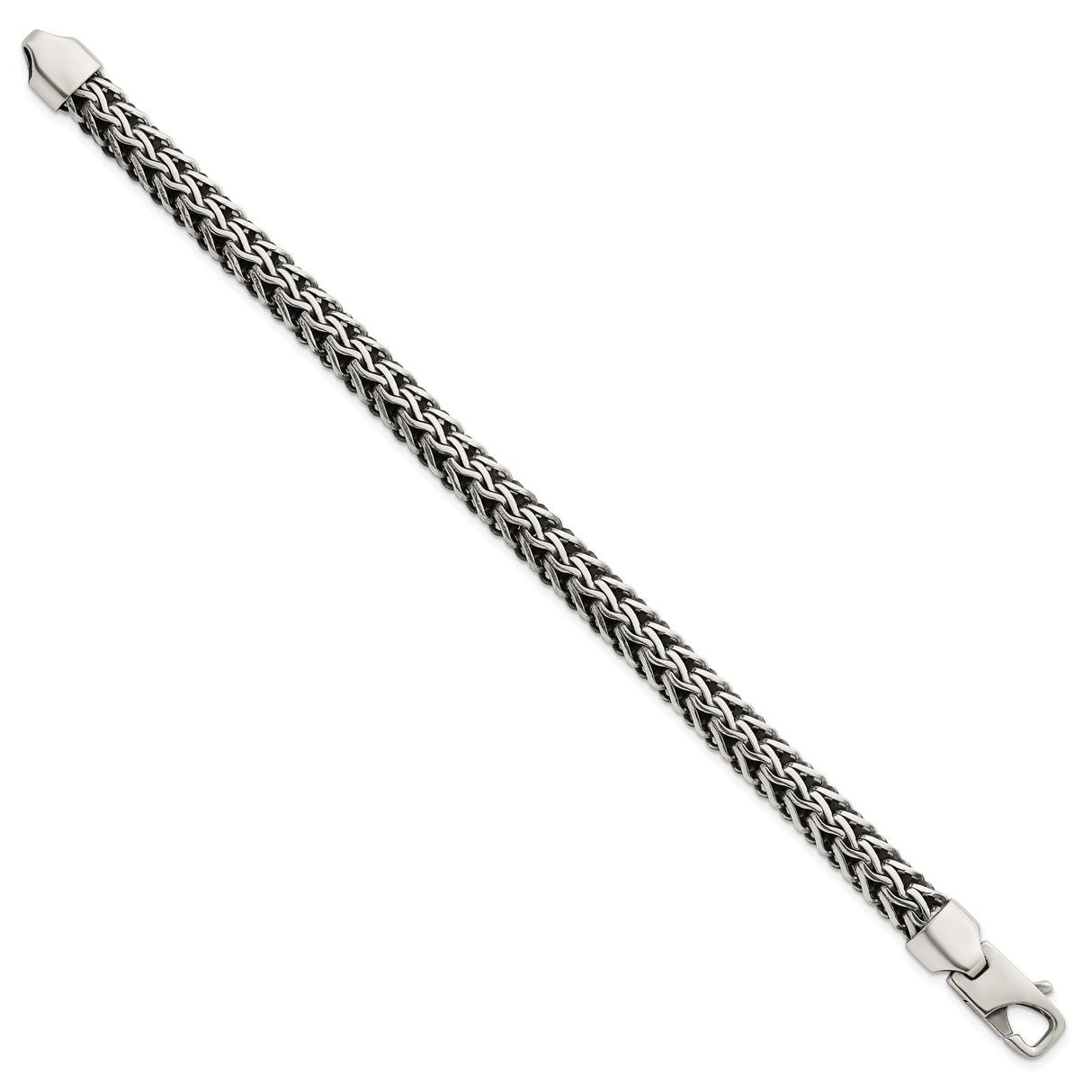 925 White Gold 8.2 mm Solid Chain Bracelet