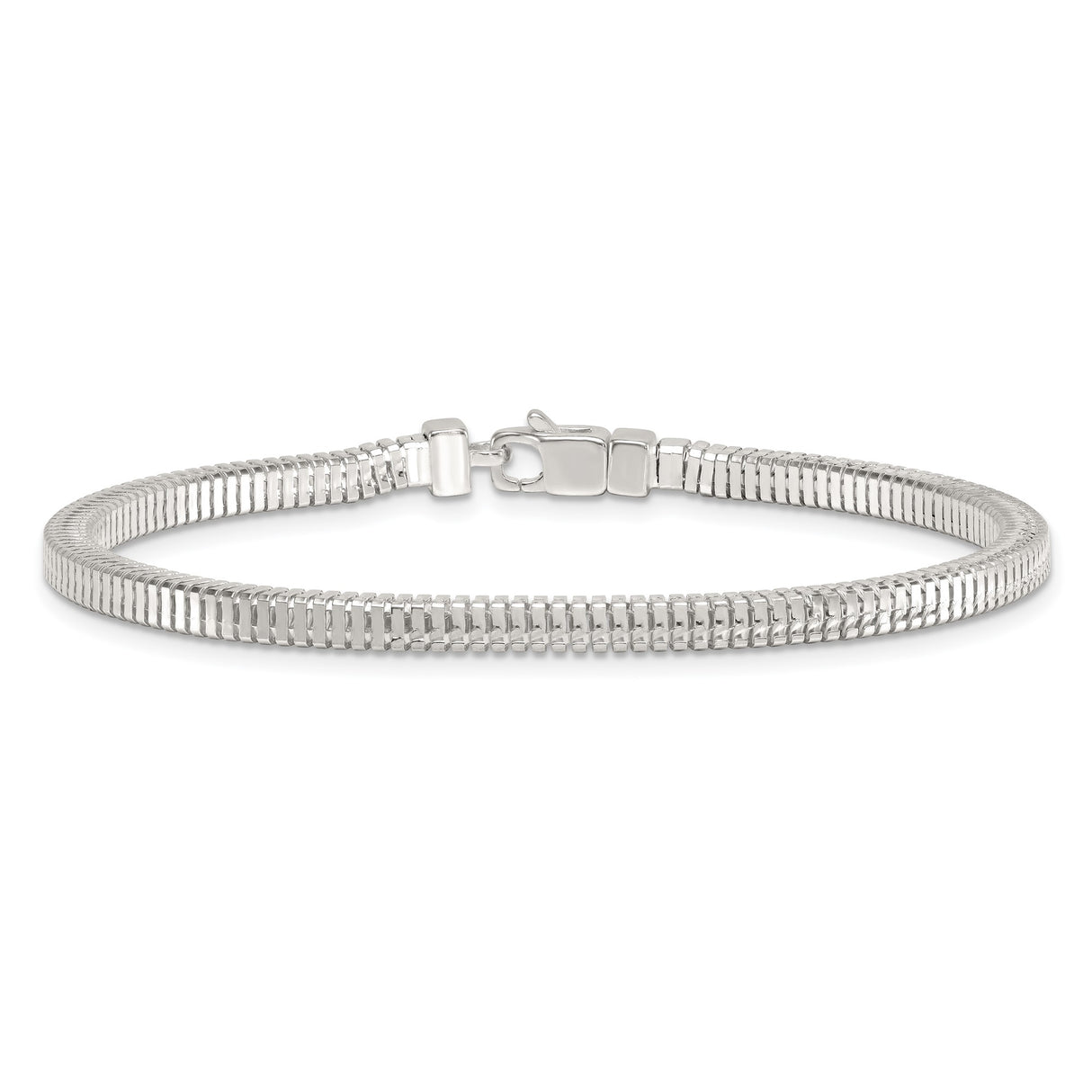 925 White Gold 3.5 mm Polished Chain Bracelet alternate angle
