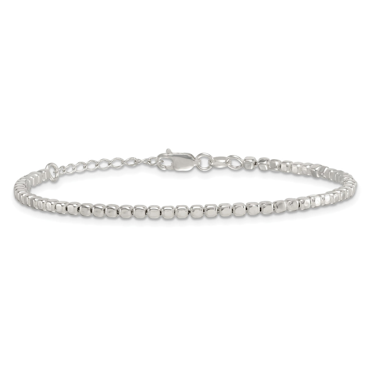 925 White Gold 2.6 mm Polished Chain Bracelet alternate angle