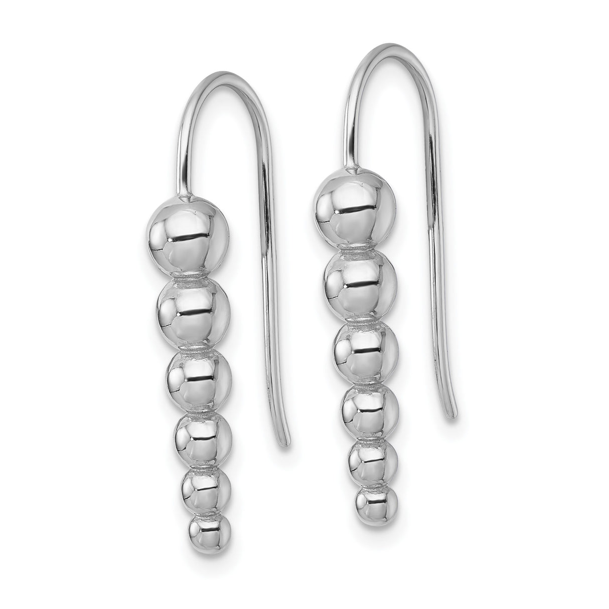 Sterling Silver Drop Earrings with Graduated Beads and High Polish Finish