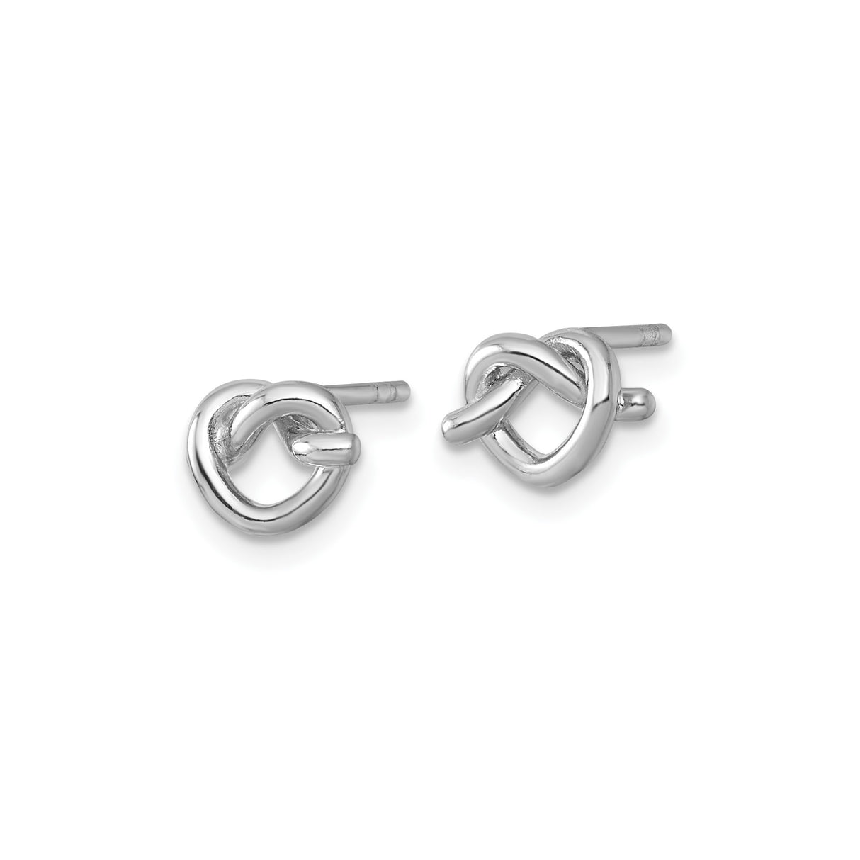 Sterling Silver Love Knot Stud Earrings, Polished Finish, Symbolizing Unity and Everlasting Love
