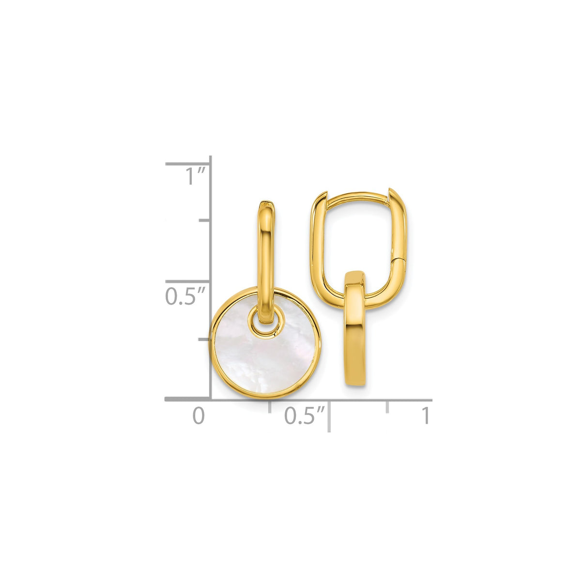 Sterling Silver Dangle Earrings with Mother-of-Pearl Inlay, Modern Minimalist Design