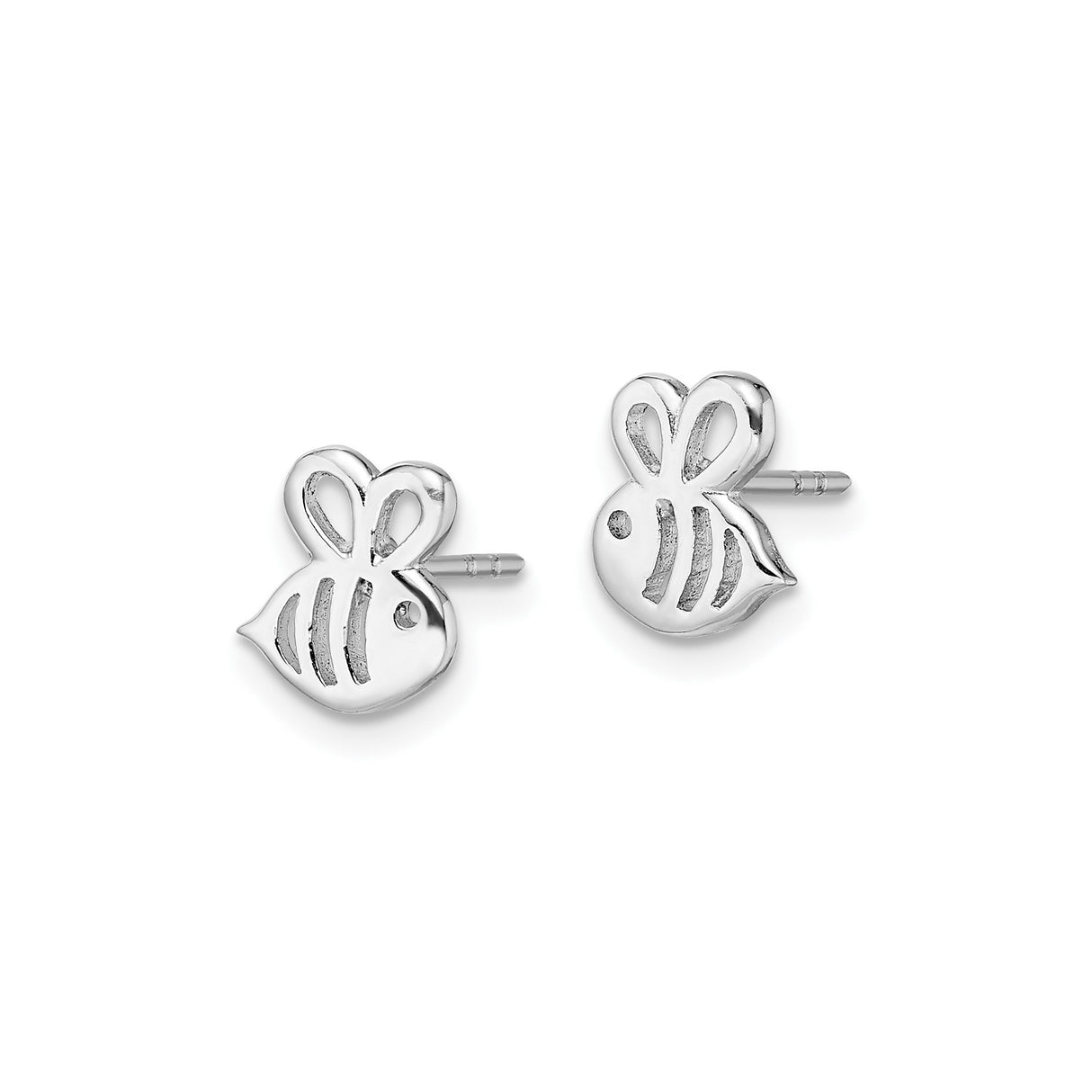 Sterling Silver Bee Stud Earrings, Minimalist Honeybee Design for Women and Girls