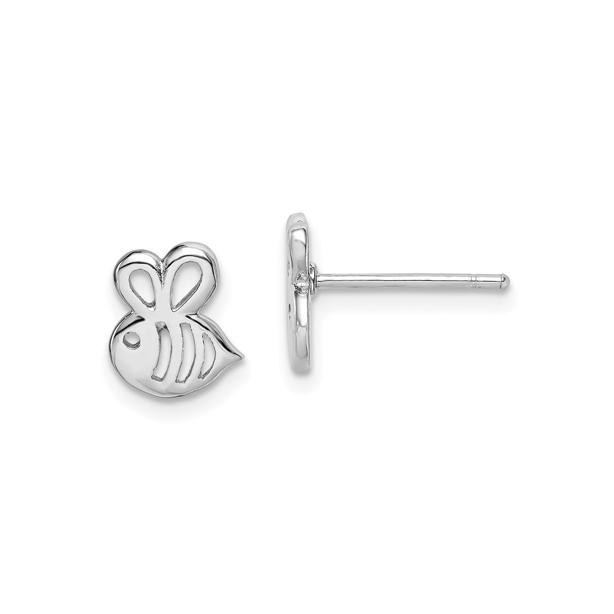 Sterling Silver Bee Stud Earrings, Minimalist Honeybee Design for Women and Girls