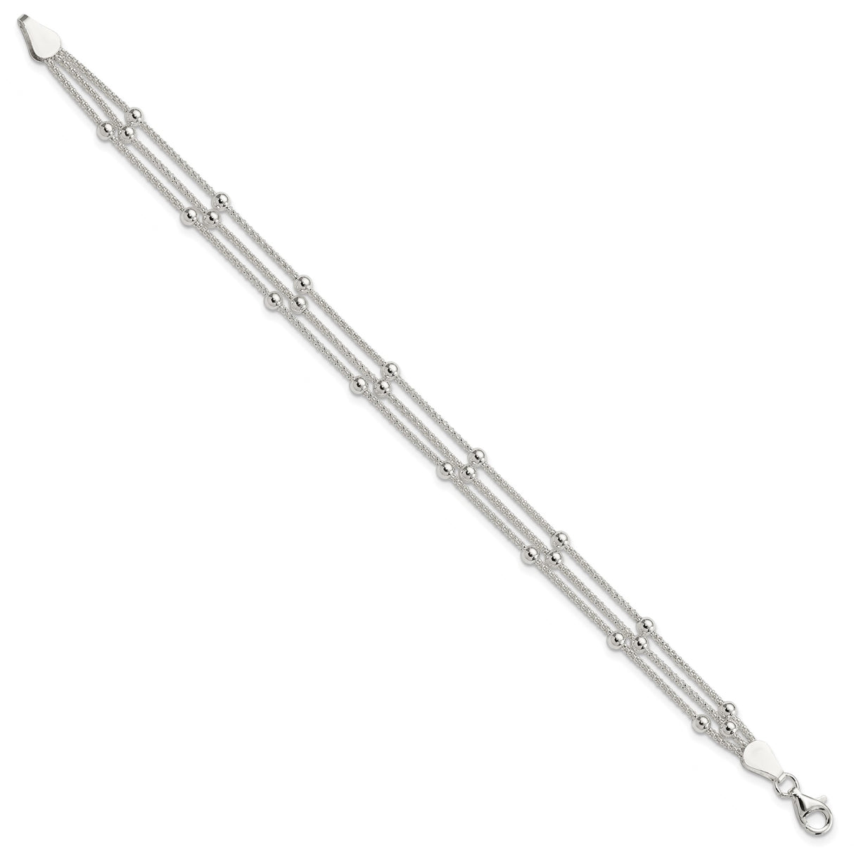 925 White Gold 6 mm Polished Chain Bracelet