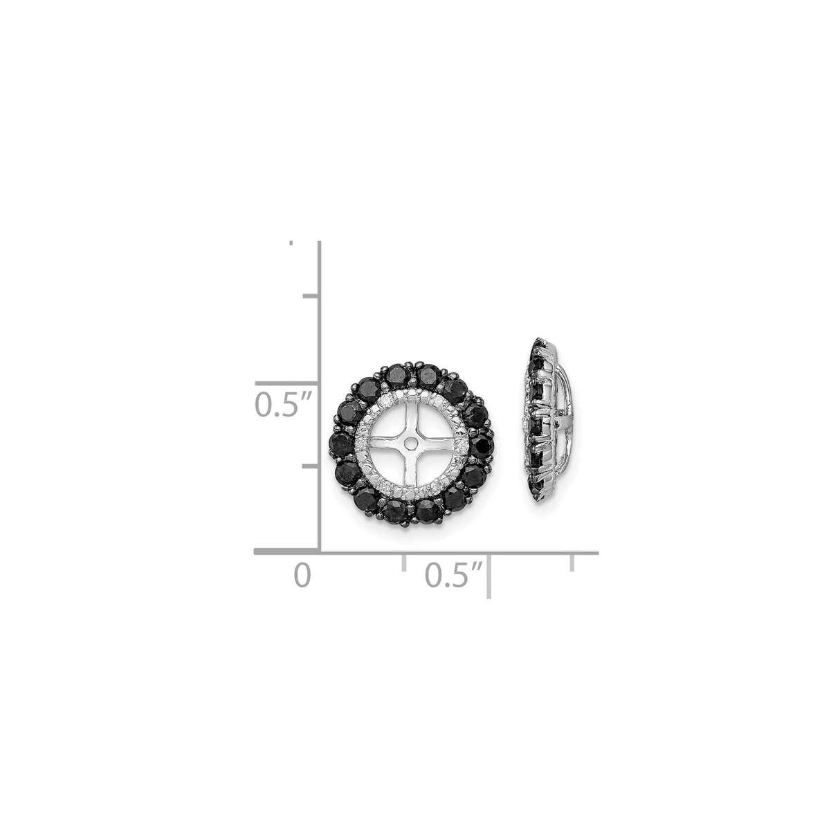 Sterling Silver Clip-On Cross Earrings with Sapphire and Diamond, Christian Faith Design