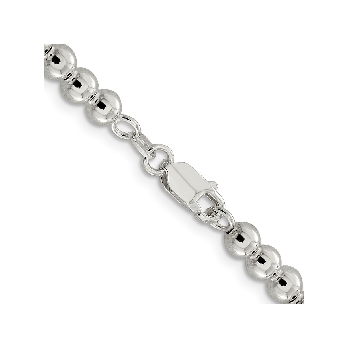 925 White Gold 5 mm Polished Chain Necklace, Solid alternate angle