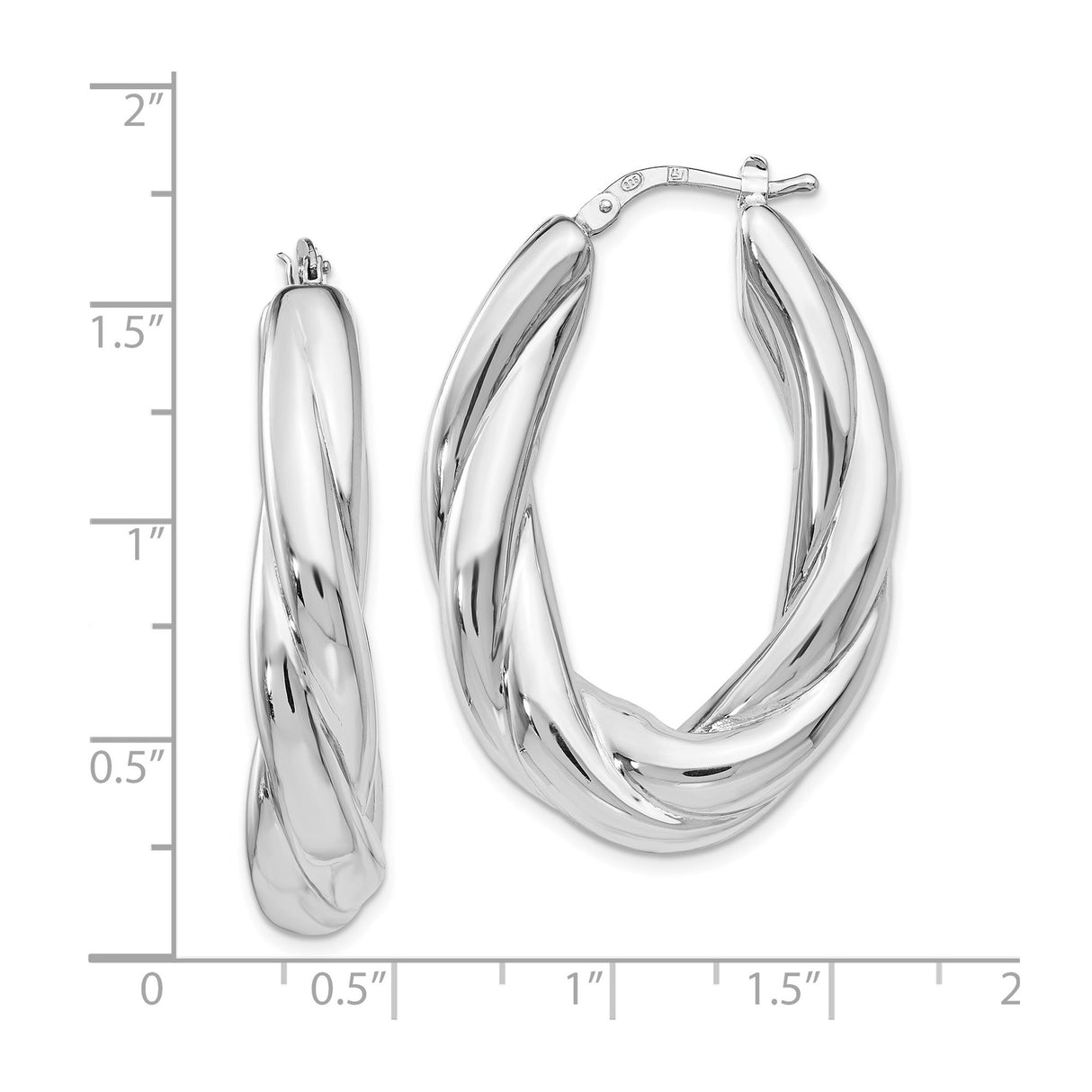 Sterling Silver Twisted Hoop Earrings with Braided Bold Design, Polished Medium-Large Hoops