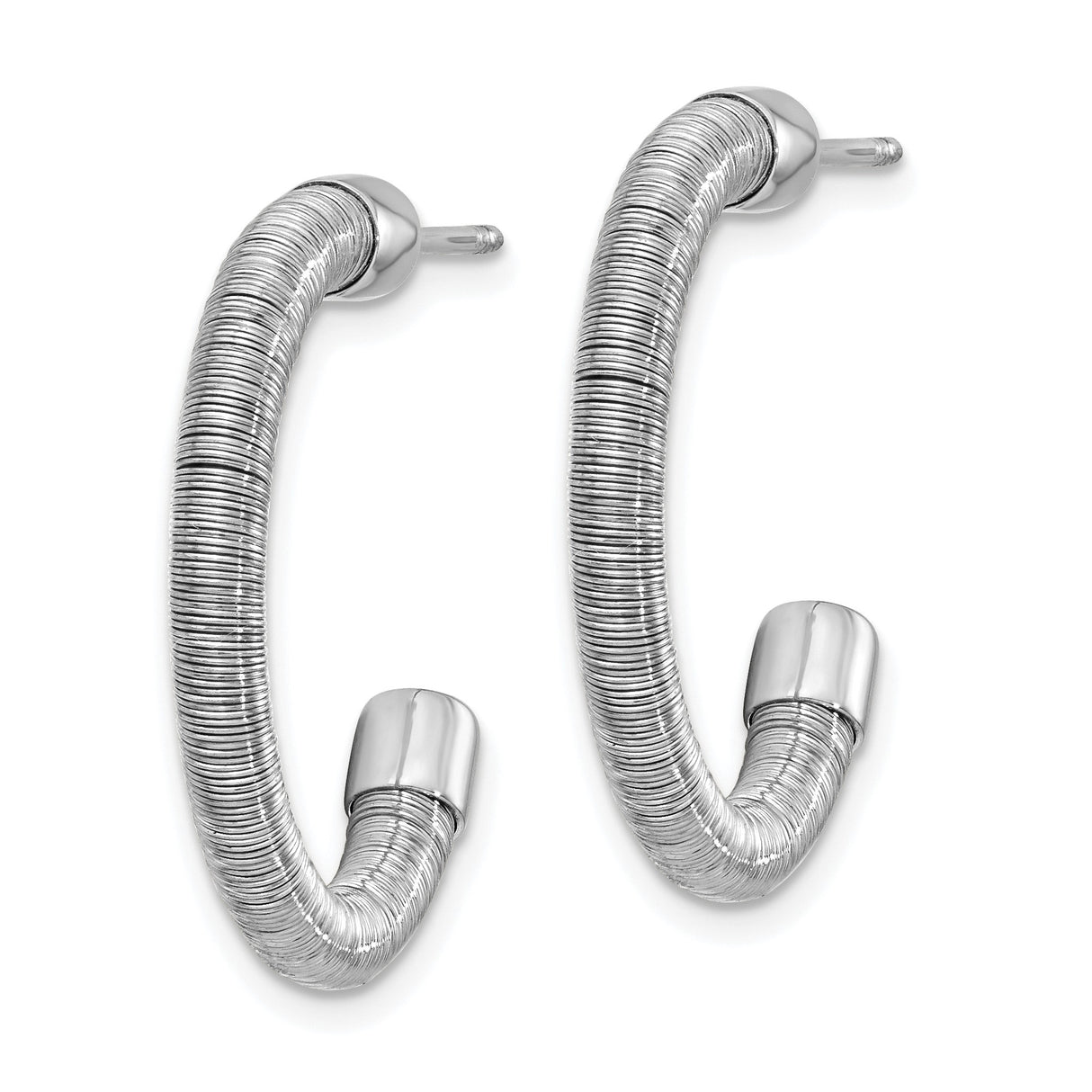 Sterling Silver Hoop Earrings, Coiled Textured Design, Modern Minimalist Style for Women