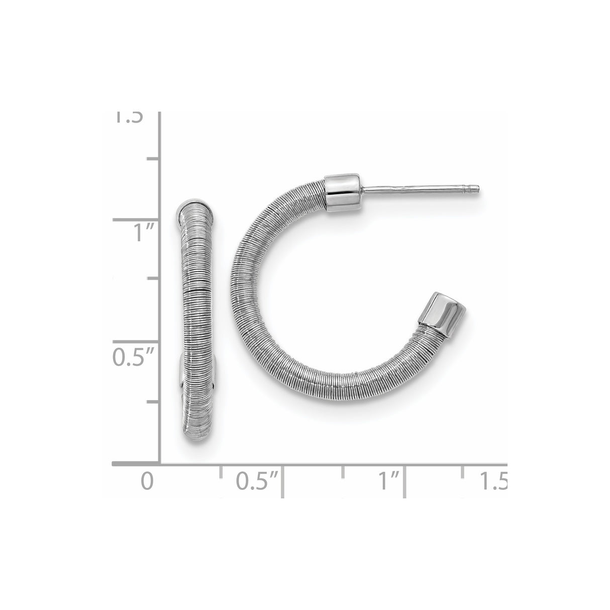 Sterling Silver Hoop Earrings, Coiled Textured Design, Modern Minimalist Style for Women