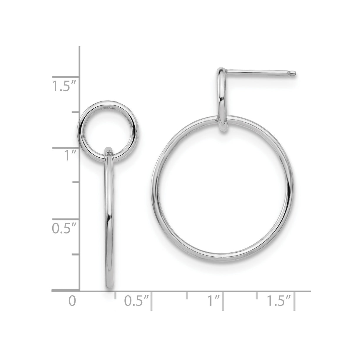 Sterling Silver Double Circle Hoop Earrings with Interlocking Open Hoops, Minimalist Design