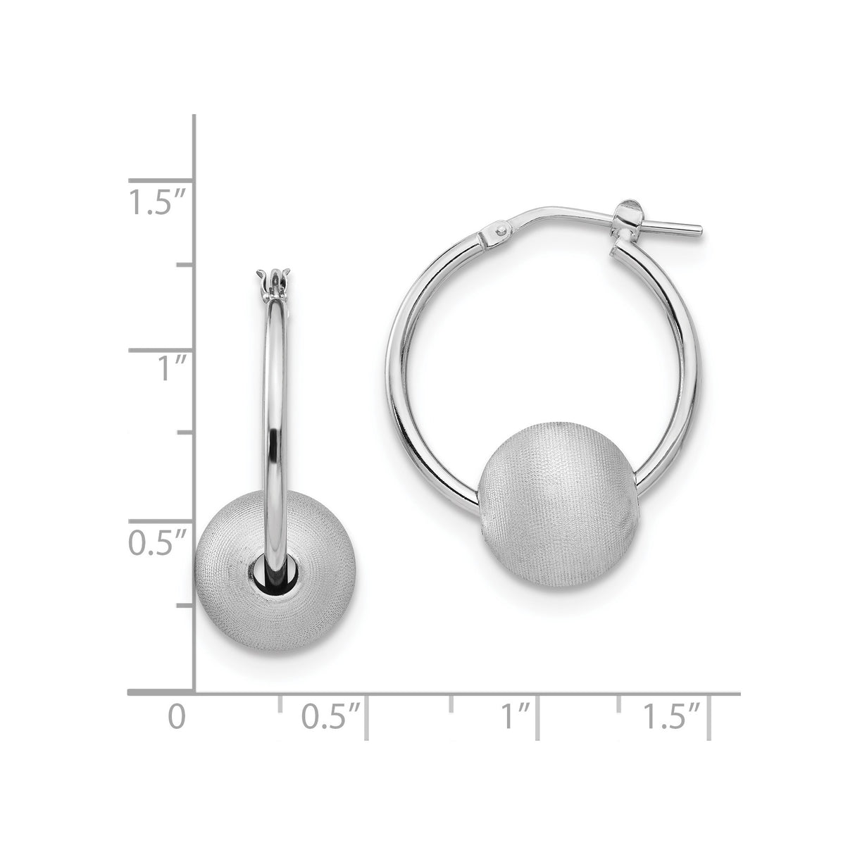 Sterling Silver Hoop Earrings, Textured Dome Design with Brushed Satin Finish, Lightweight and Modern