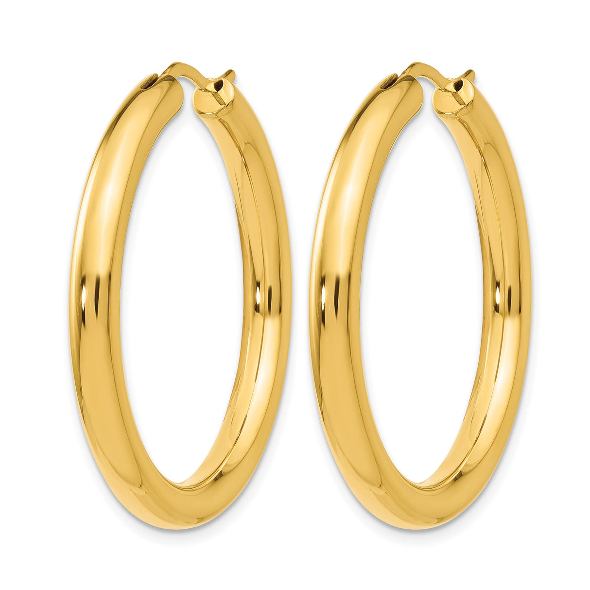 Sterling Silver Hoop Earrings, Classic Round Design with High Polish Finish for Women