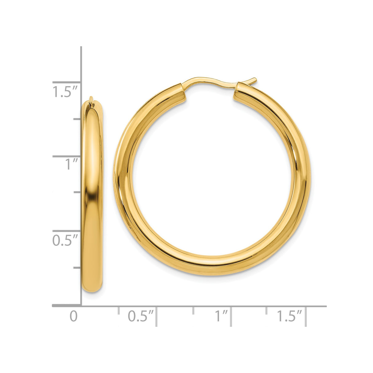 Sterling Silver Hoop Earrings, Classic Round Design with High Polish Finish for Women