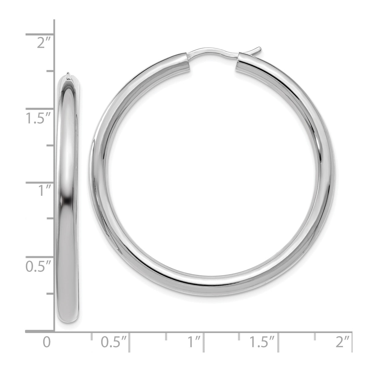 Sterling Silver Hoop Earrings, Classic Round Tube Design, Lightweight Polished Style for Women