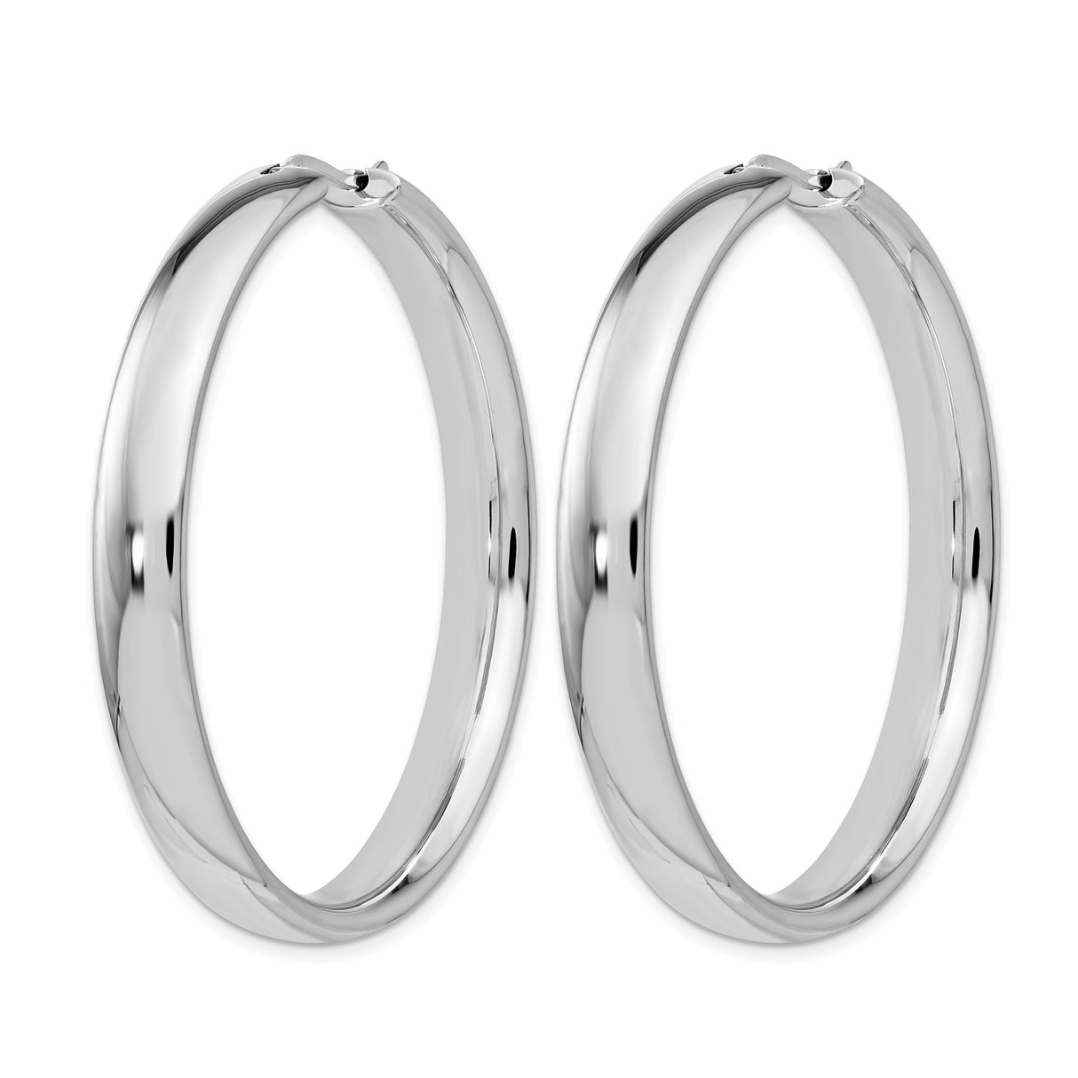 Sterling Silver Hoop Earrings, Classic Polished Round Design, Lightweight Minimalist Style