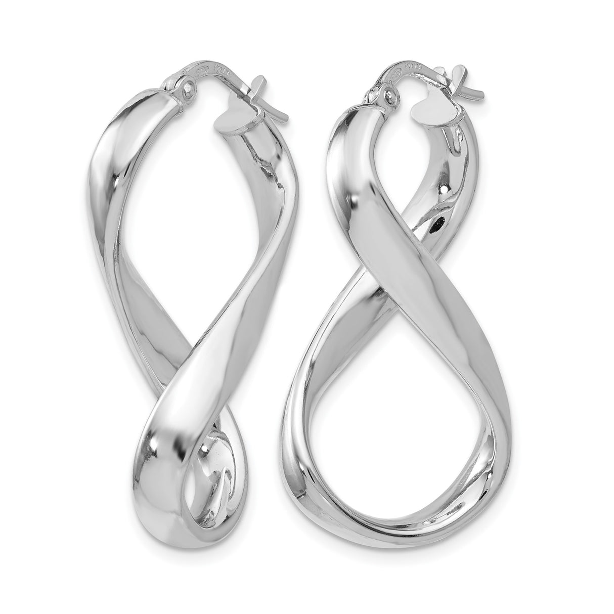 Sterling Silver Infinity Hoop Earrings with Twisted Loop Design, Lightweight and Hypoallergenic