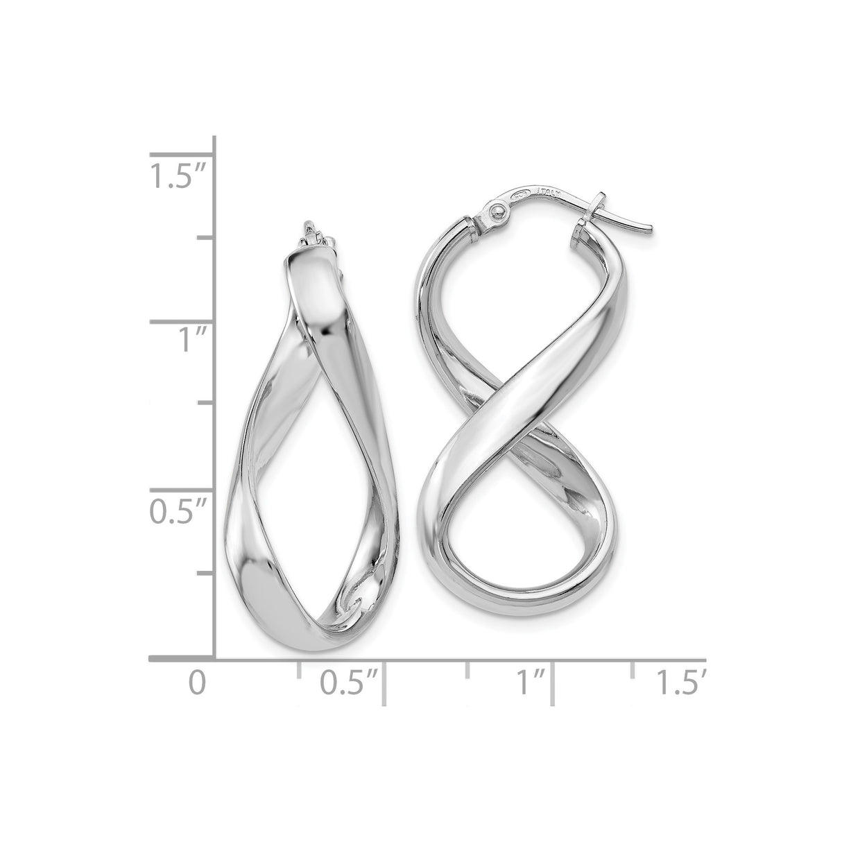 Sterling Silver Infinity Hoop Earrings with Twisted Loop Design, Lightweight and Hypoallergenic