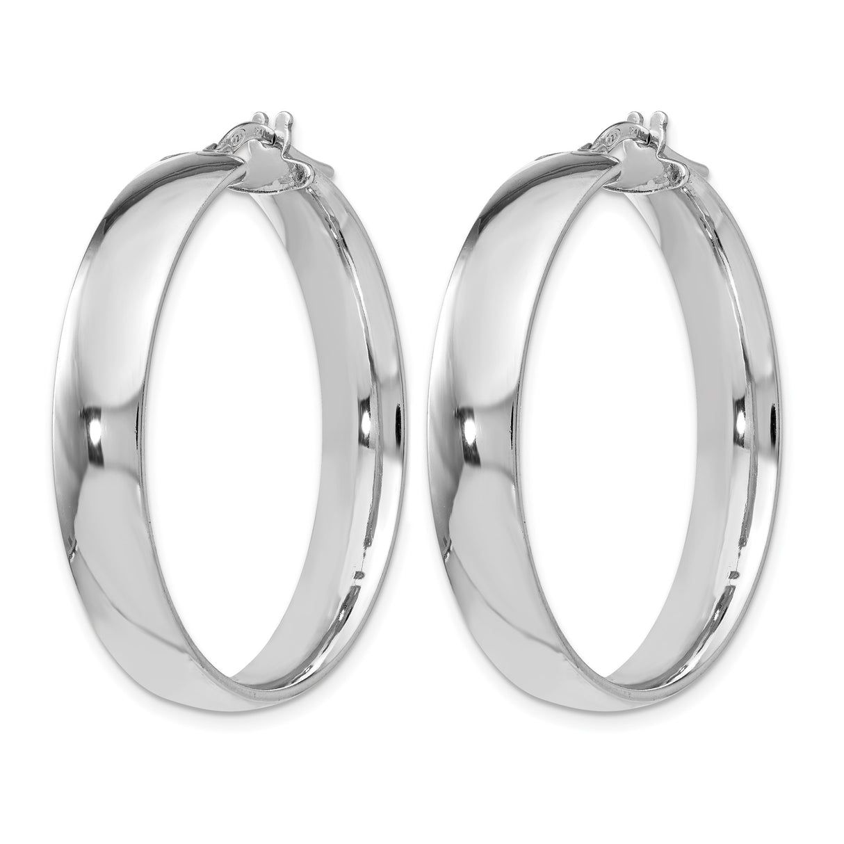 Sterling Silver Hoop Earrings, Smooth Round Minimalist Design, High Polish Finish