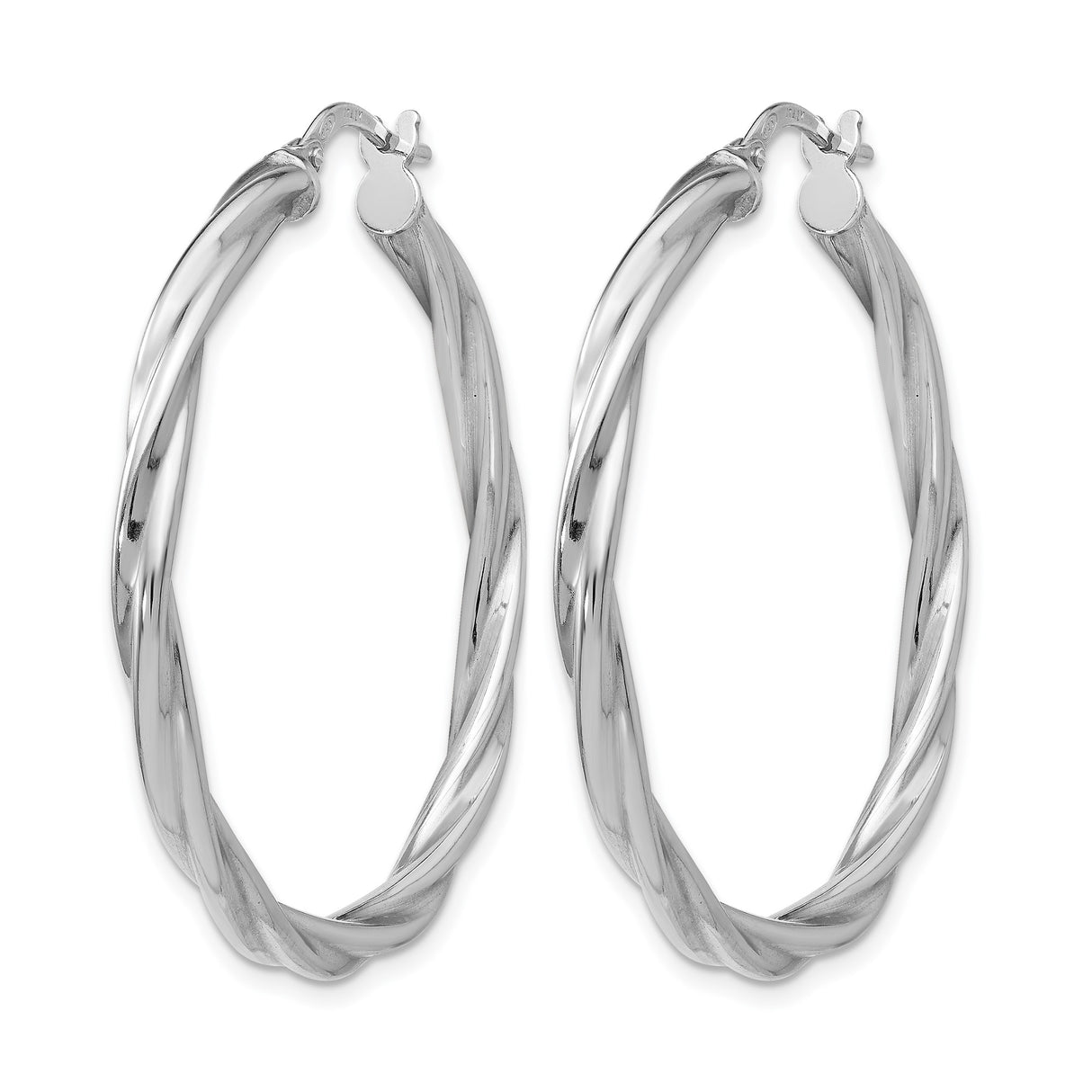 Sterling Silver Twisted Hoop Earrings with Interwoven Polished Design for Women