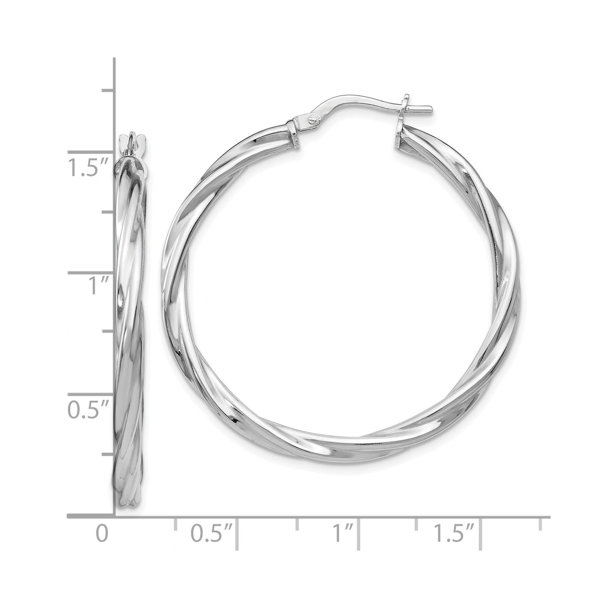 Sterling Silver Twisted Hoop Earrings with Interwoven Polished Design for Women