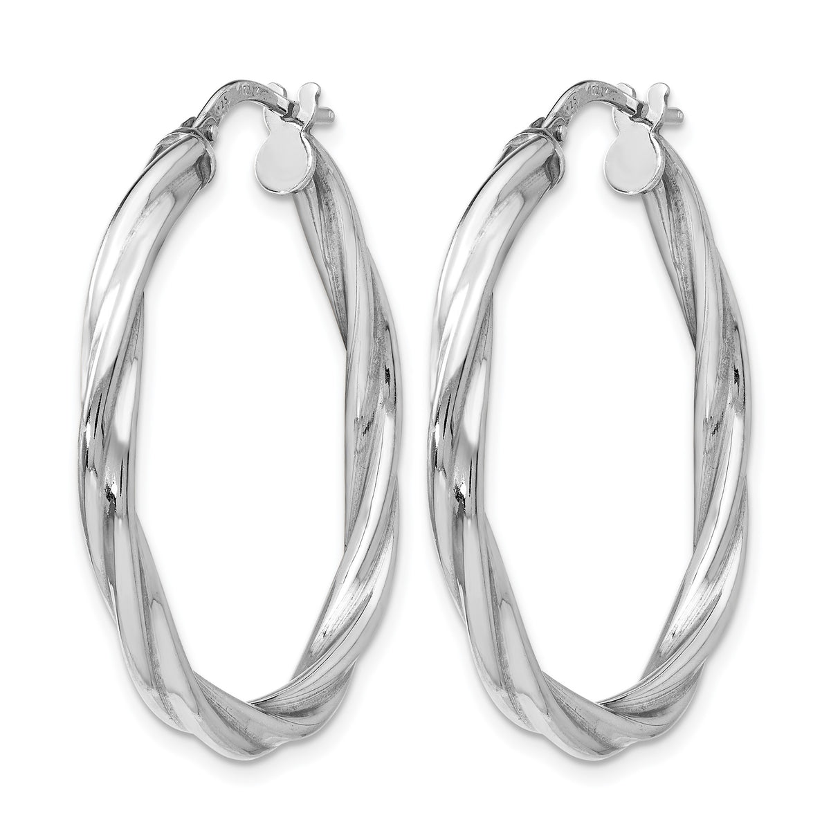 Sterling Silver Twisted Hoop Earrings, Polished Interwoven Design, Lightweight Classic Style