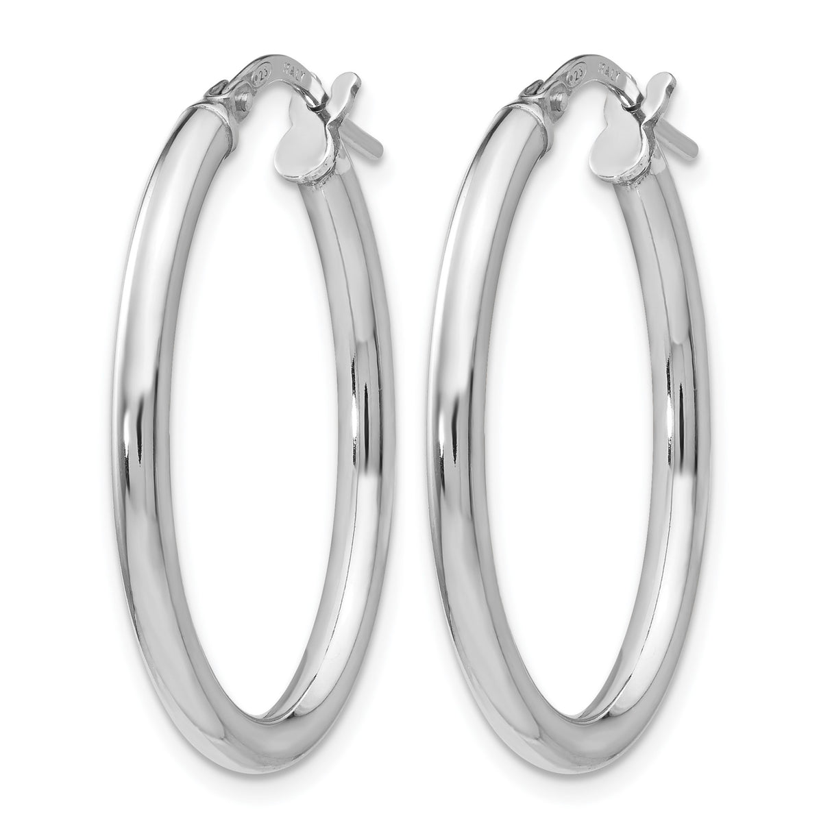 Sterling Silver Oval Hoop Earrings, Polished Minimalist Design for Women