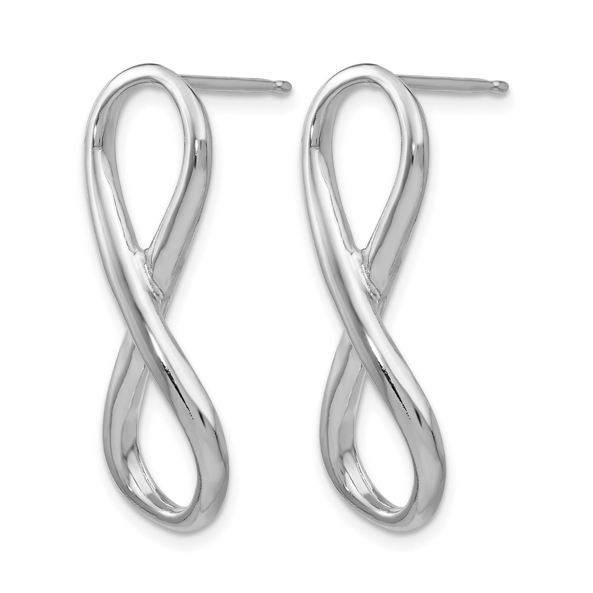Sterling Silver Infinity Symbol Stud Earrings, Sleek Modern Minimalist Design for Women