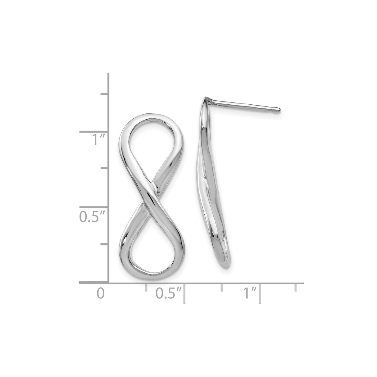 Sterling Silver Infinity Symbol Stud Earrings, Sleek Modern Minimalist Design for Women