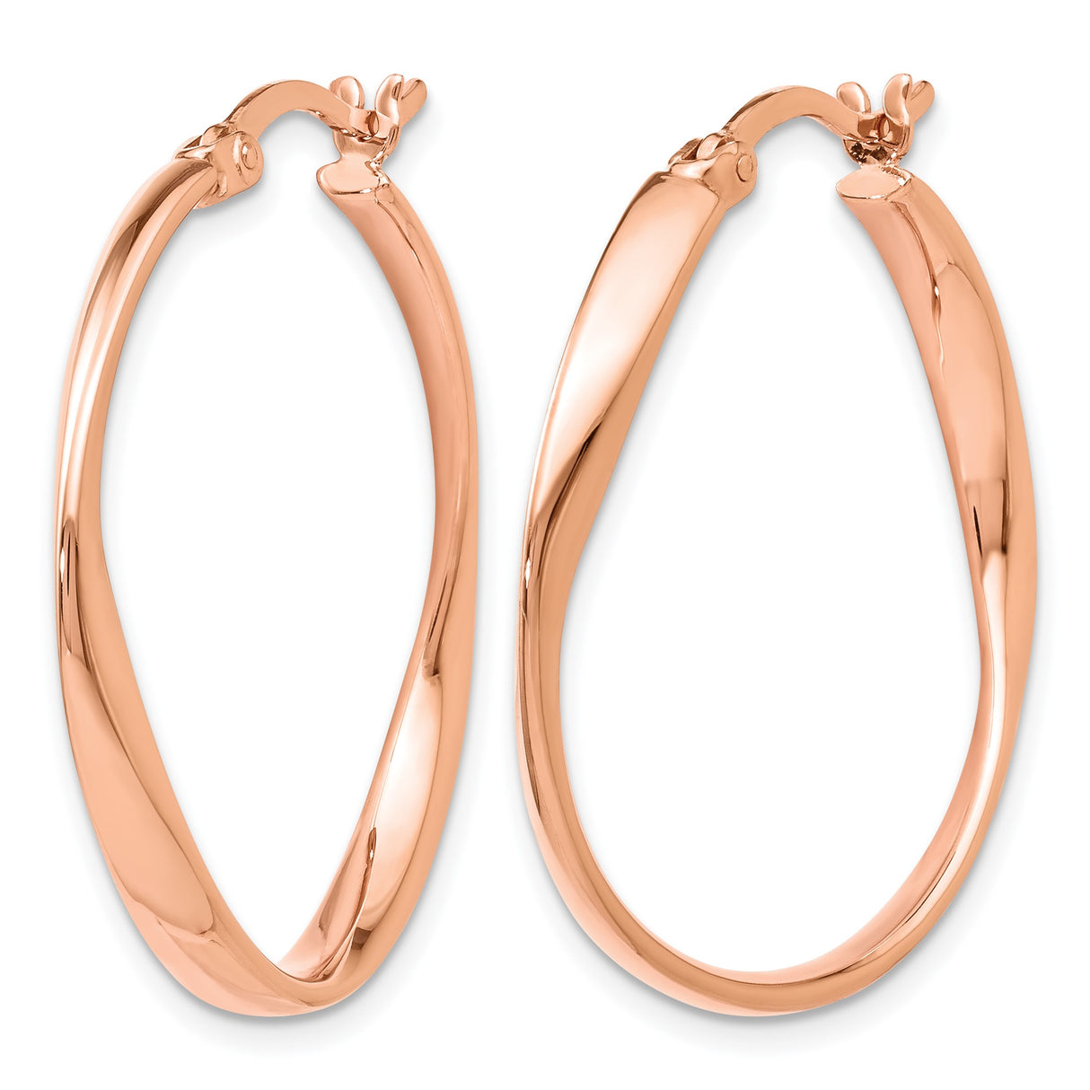Sterling Silver Twisted Hoop Earrings with Sleek Polished Modern Design for Women