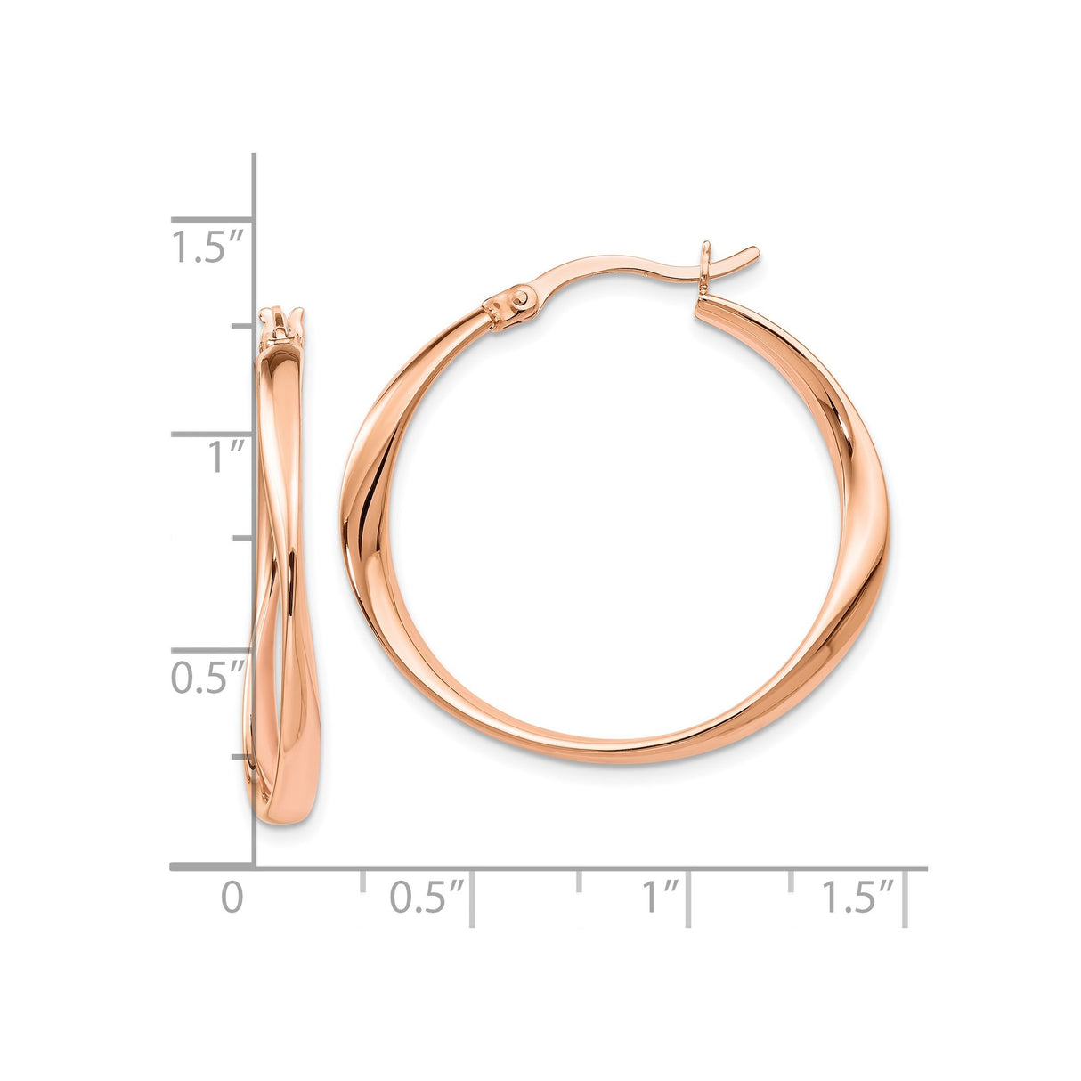 Sterling Silver Twisted Hoop Earrings with Sleek Polished Modern Design for Women