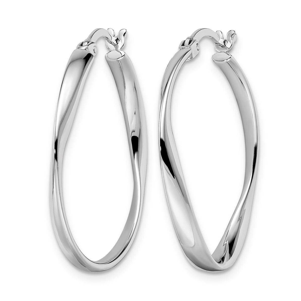 Sterling Silver Twisted Hoop Earrings, Lightweight Modern Minimalist Design for Women