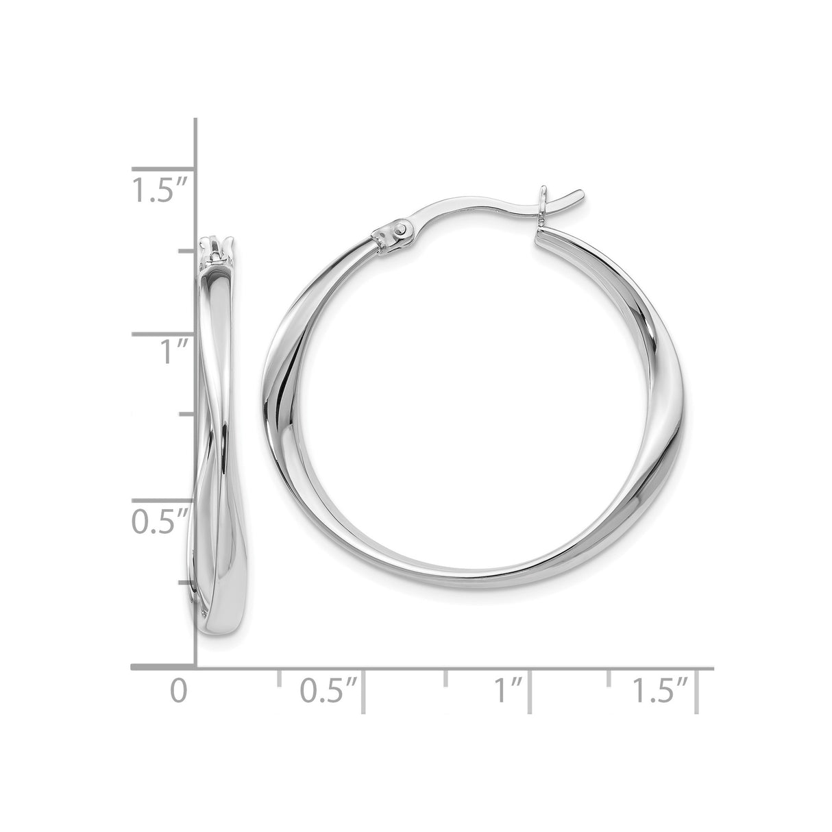 Sterling Silver Twisted Hoop Earrings, Lightweight Modern Minimalist Design for Women