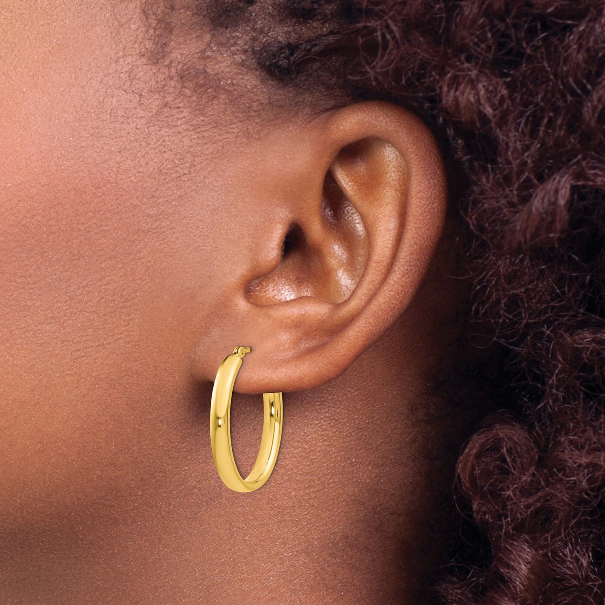 Sterling Silver Oval Hoop Earrings, Gold Plated with Smooth Polished Finish, Minimalist Design