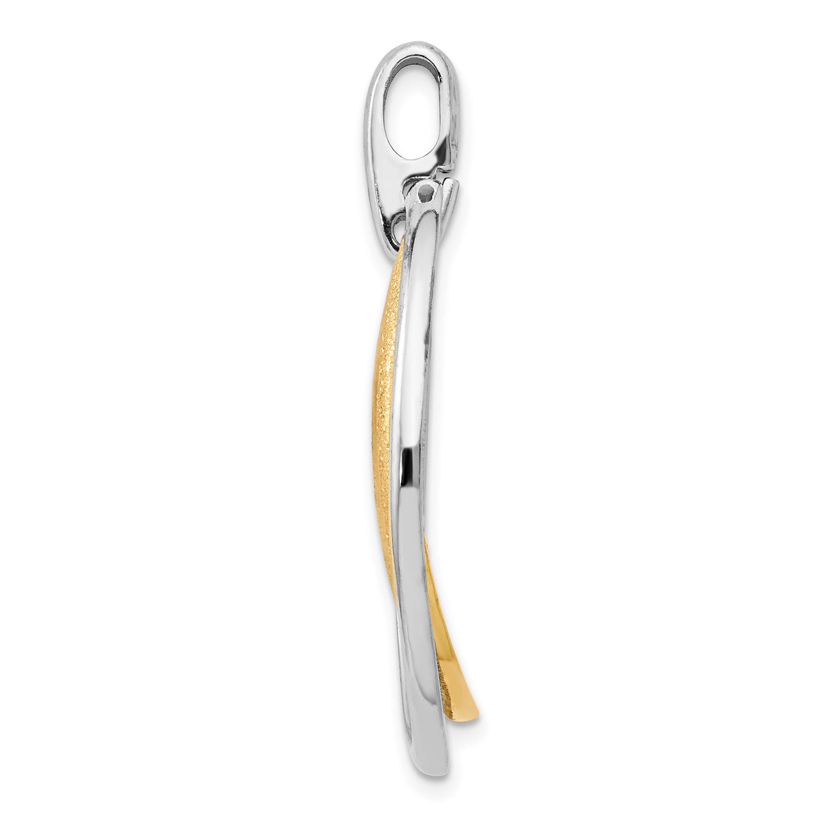 Sterling Silver Open Circle Pendant with Brushed Gold-Tone Inner Ring, Minimalist Modern Style