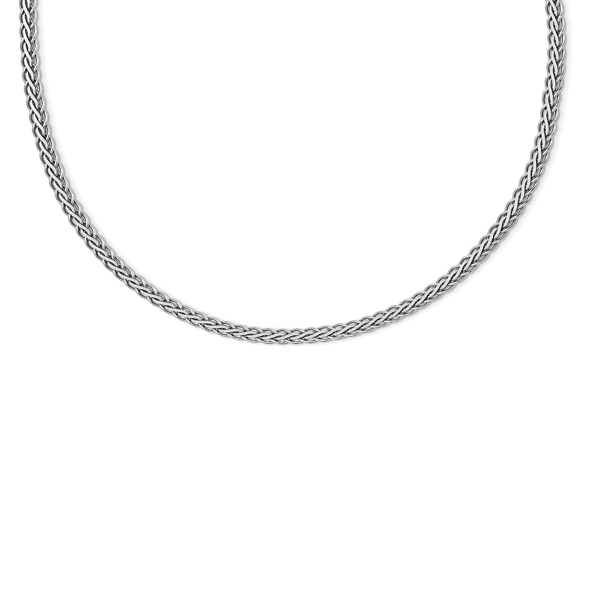 925 White Gold 4.8 mm Polished Chain Necklace