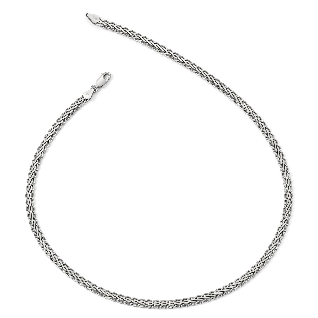 925 White Gold 4.8 mm Polished Chain Necklace alternate angle