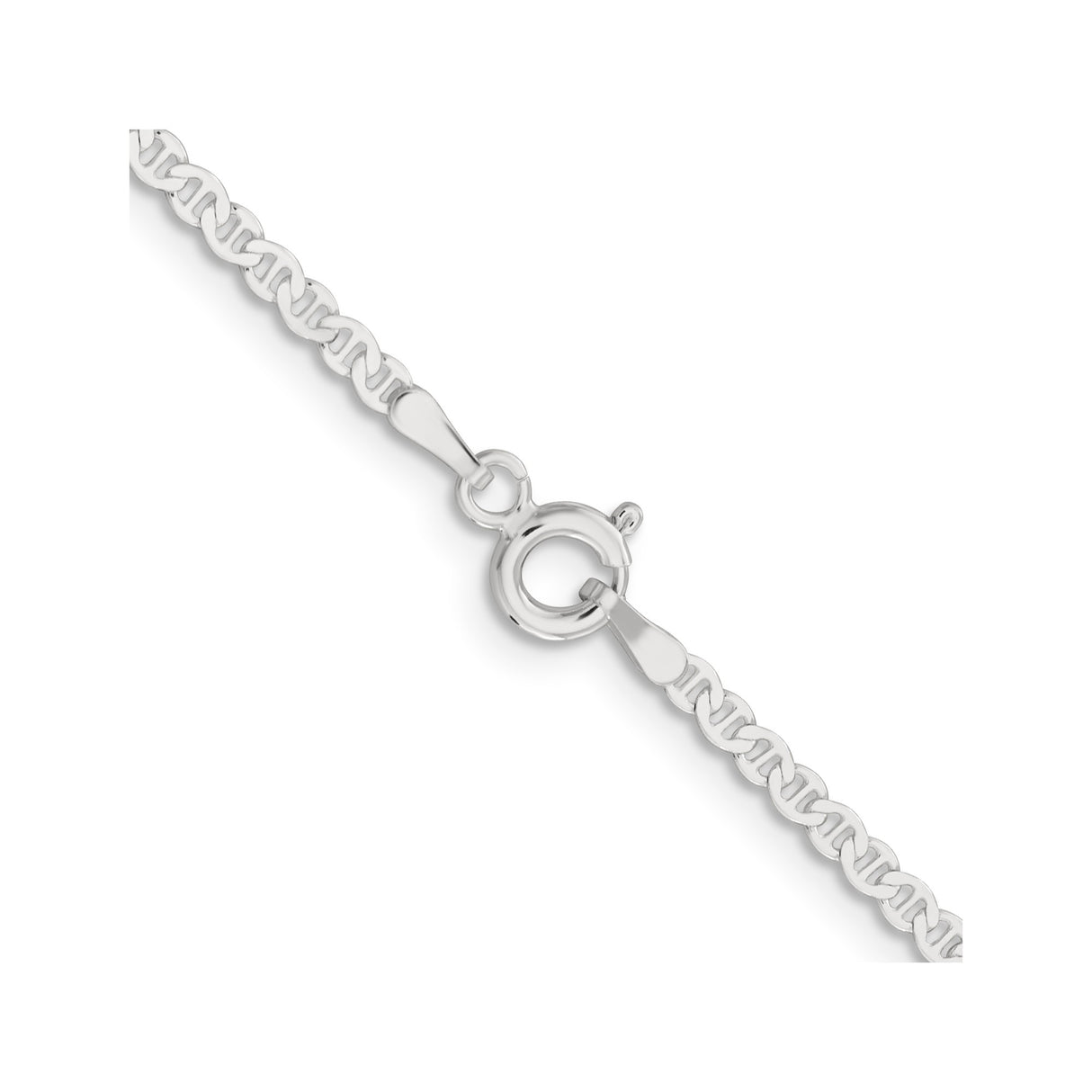 925 White Gold 2.25 mm Anchor Chain Necklace alternate angle