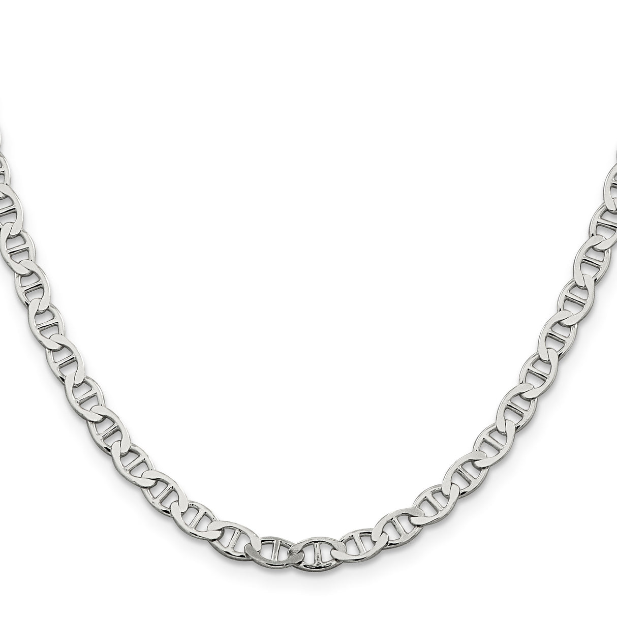 925 White Gold 4.75 mm Polished Chain Necklace