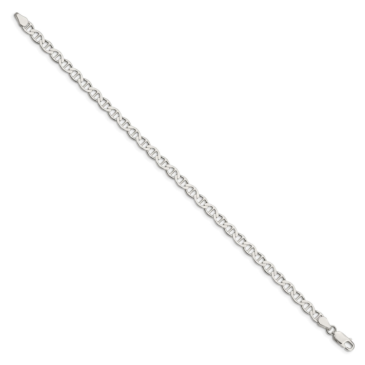 925 White Gold 4.75 mm Polished Chain Bracelet