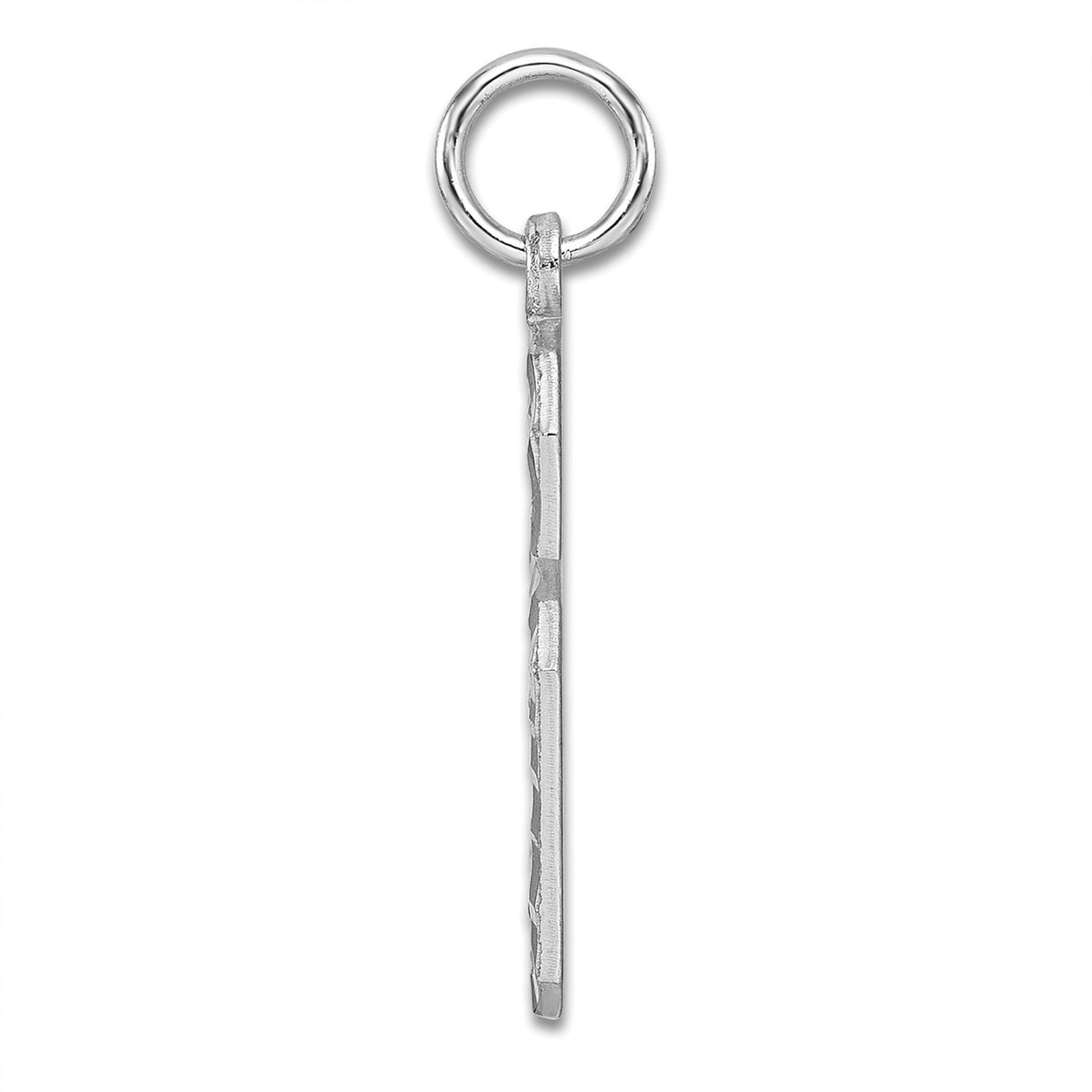 Large Diamond-cut #6 Charm Pendant in Real 925 Sterling Silver