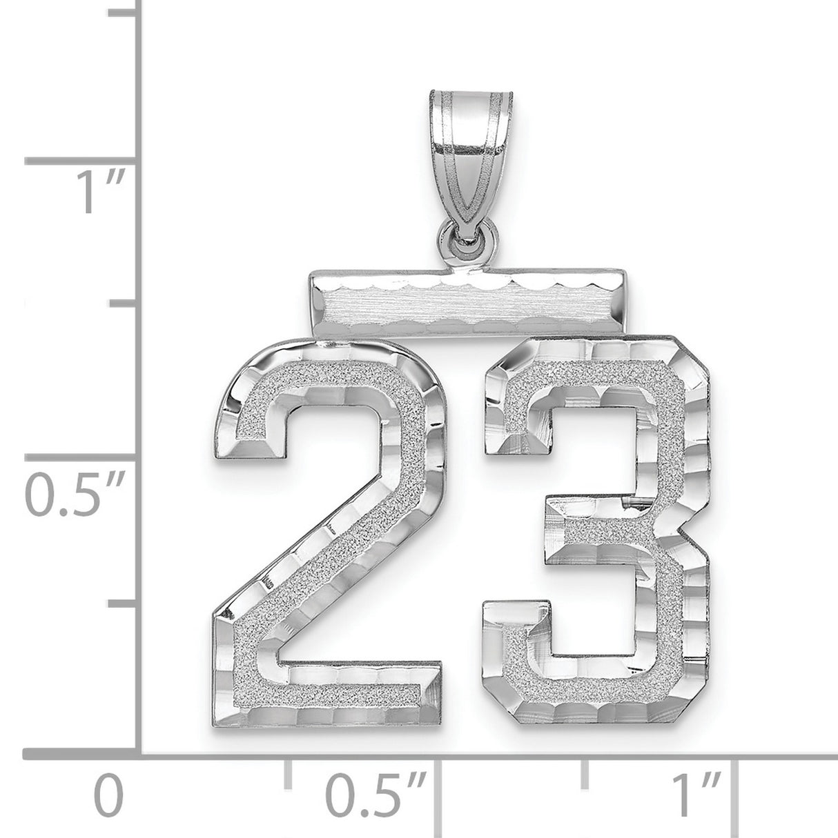 Large #23 Charm Pendant in Real 925 Sterling Silver