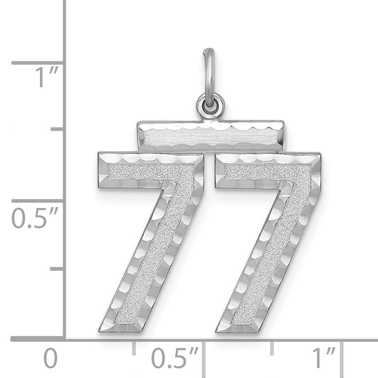 Large #77 Charm Pendant in Real 925 Sterling Silver
