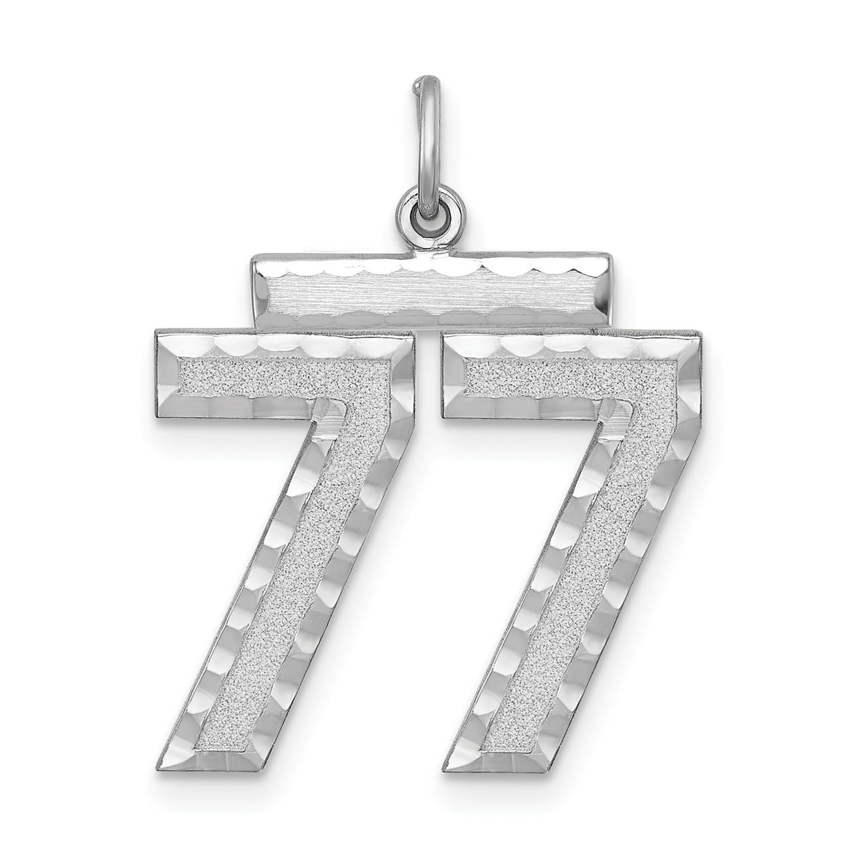 Large #77 Charm Pendant in Real 925 Sterling Silver