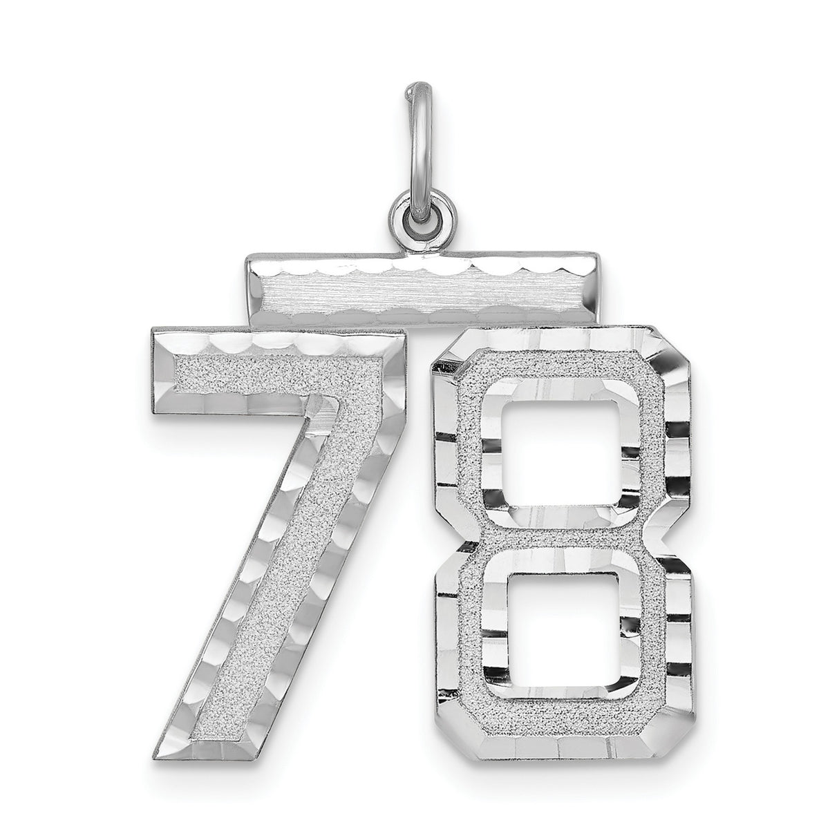 Large #78 Charm Pendant in Real 925 Sterling Silver