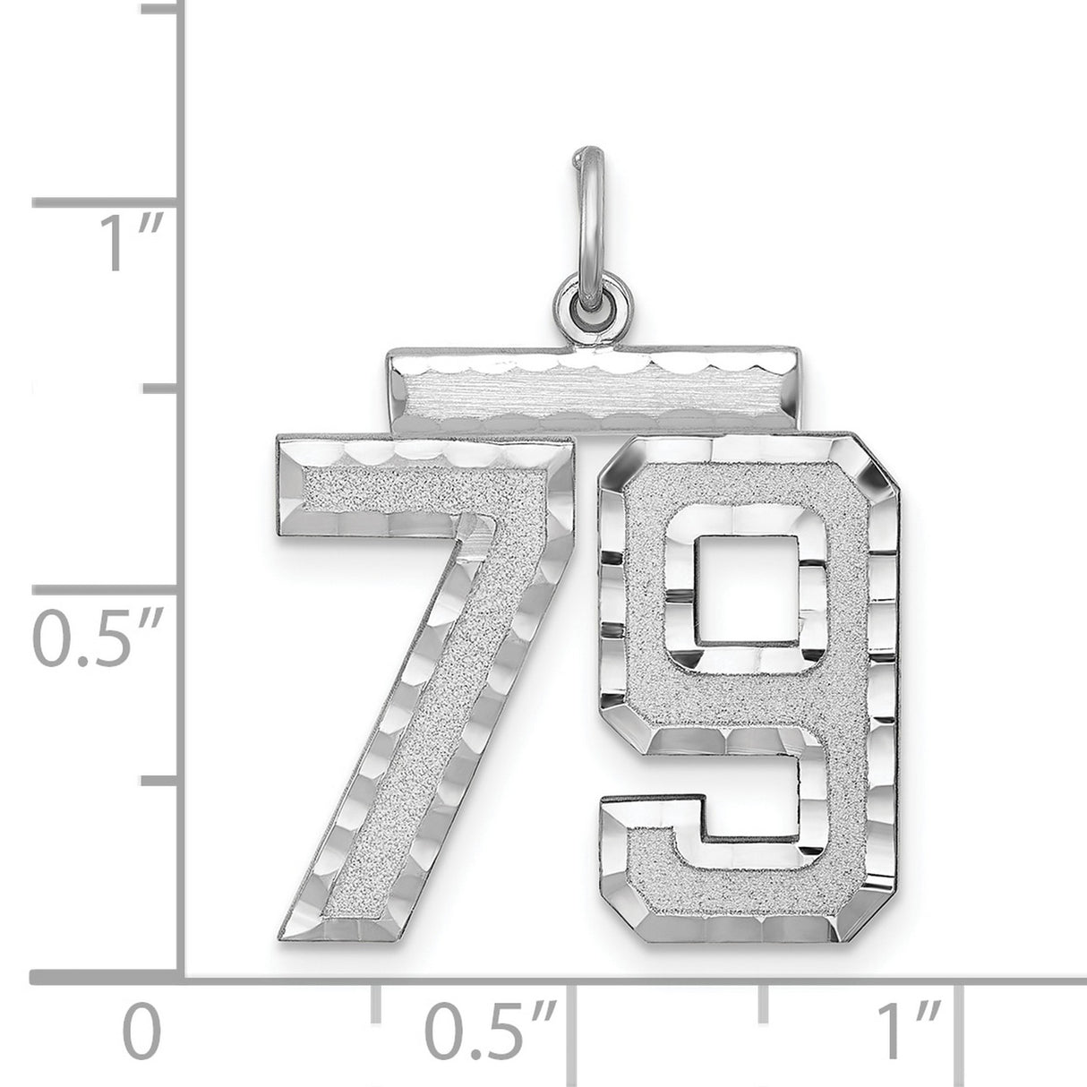 Large #79 Charm Pendant in Real 925 Sterling Silver